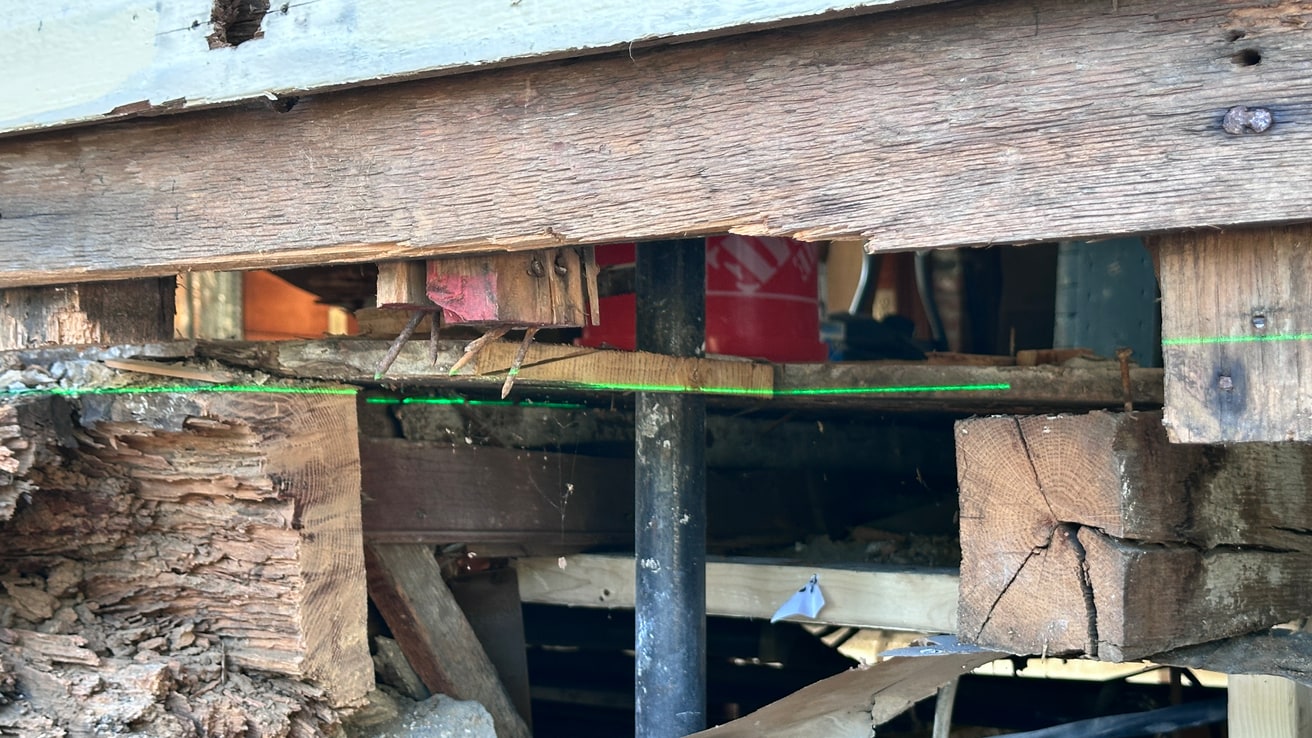 Finished basement structural supports