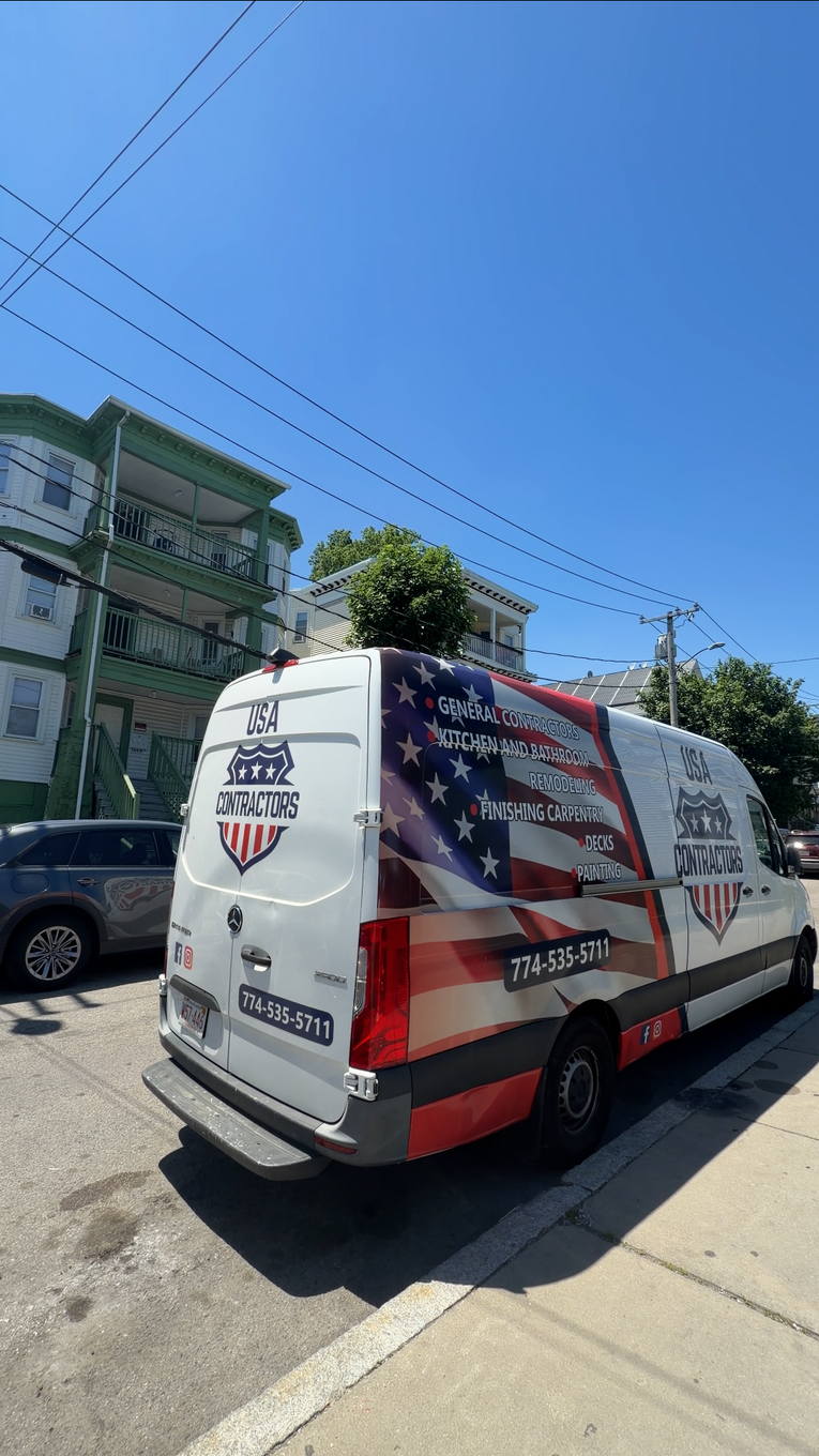 USA Contractors crew on a Massachusetts job site