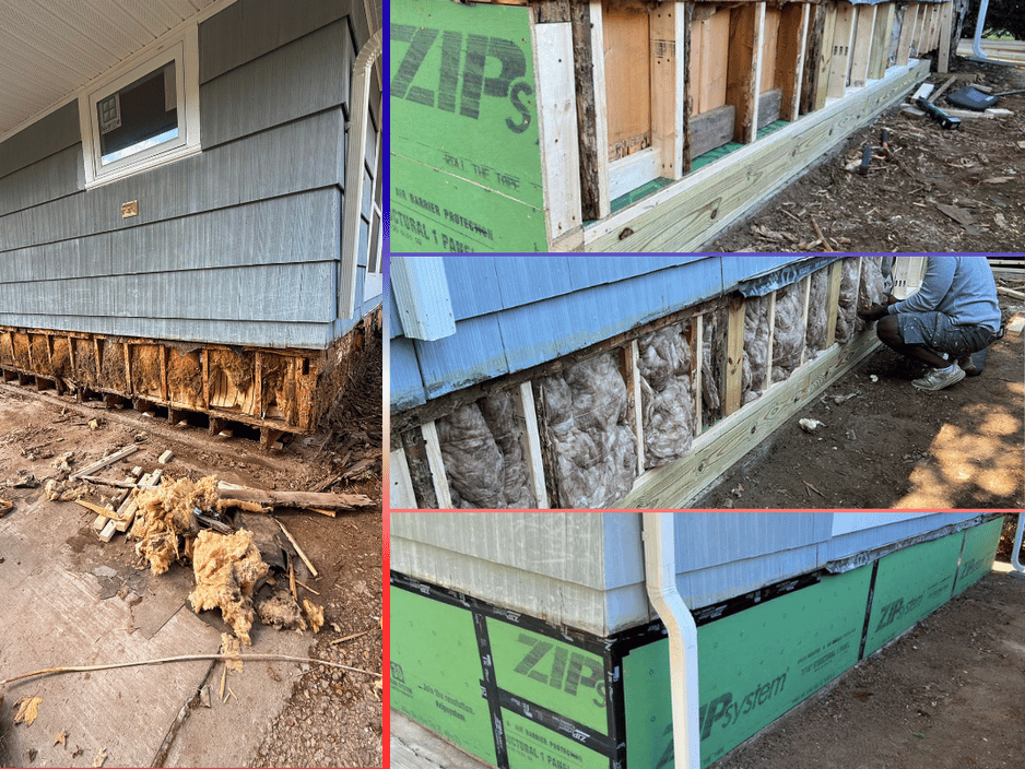 Contractor documenting water damage with a camera