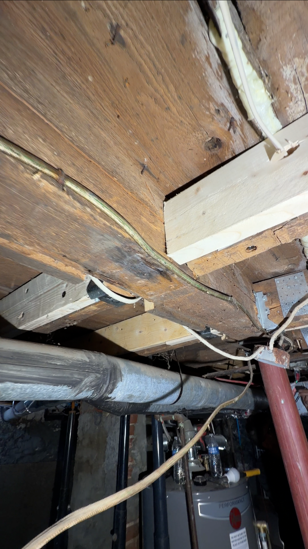 Repaired ceiling after a burst pipe