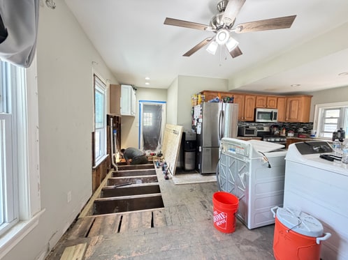 Water leaking into a living area