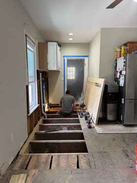 Kitchen ceiling damaged by a water leak